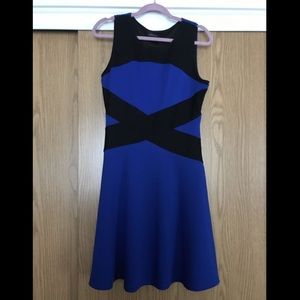 Blue and black dress